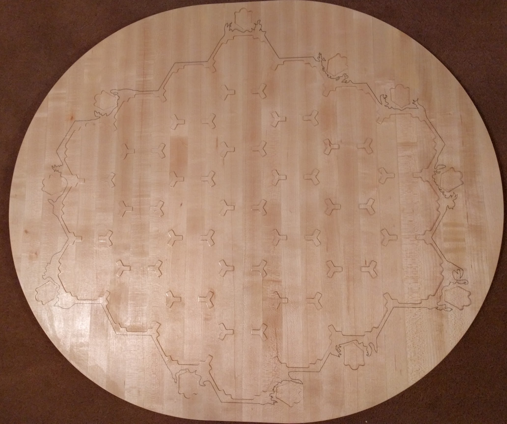 Maple Catan play board for the expanded player game