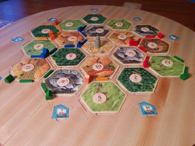 Catan play board with hexes