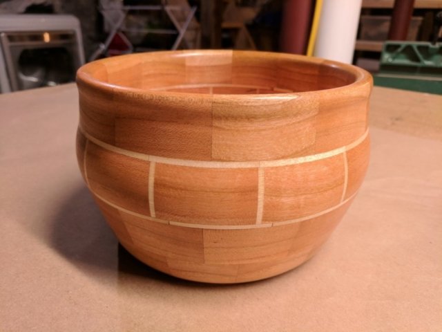 Segmented cherry and maple board