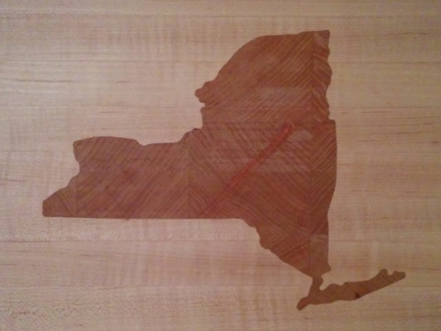 Cherry New York State inlay in maple