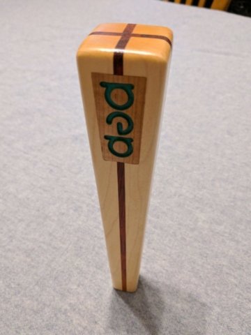 Custom logo tap handle for PEP, maple and paduak